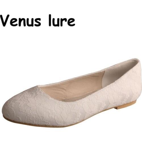 Venus lure Ballet Flat Shoes for Ladies Elegant Bridal Shoes Size 12 Women