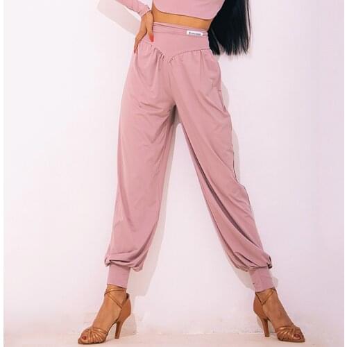 Latin Dance Practice Clothes Women Dance Pants Soft High Waist Black Trousers Standard Dance Costume Rumba Ballroom Pants BL6105