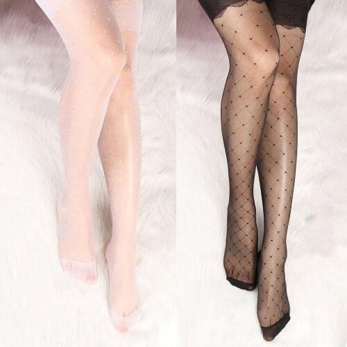 Women Sexy Vintage Fake Tattoo Stockings Dots Lattice Printing Thin Mesh Pantyhose Perfect For Valentine Wedding Honeymoon Etc