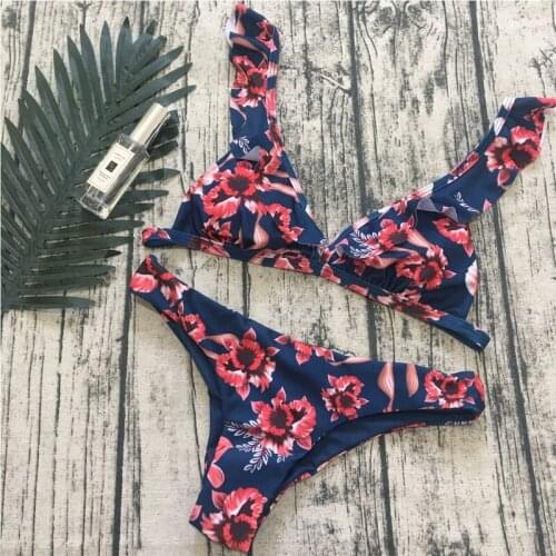 2020 Summer Sexy Bikini Swimwear Women Push Up Swimsuit Bandage Bikini Set Brazilian Beach Bathing Suits female Biquini Print