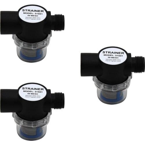 3x 1/2"-14 FNPT Inline Strainer for 33/34/42/44/51/54 Series Diaphragm Pumps