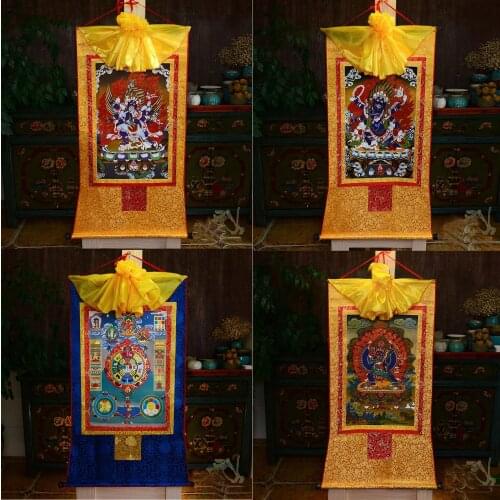4P--Wholesale Buddhist supplies--60CM Thang-ga -Six-arm Mahaga Yamantaka VAJRA KILAYA Buddha Mandala Thangka painting