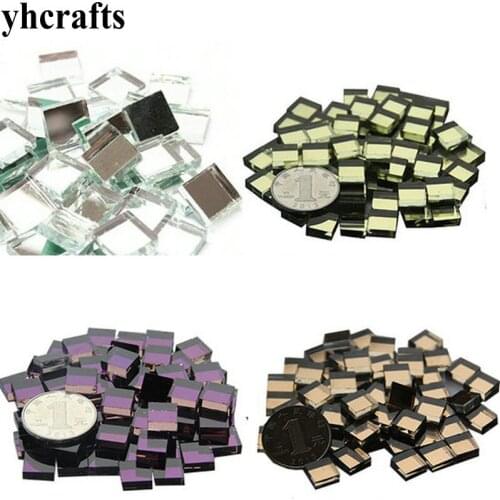 500PCS/500Gram/LOT,Color select 1cm Square glass mirror mosaic Handmade accessories Craft material Mosaic art