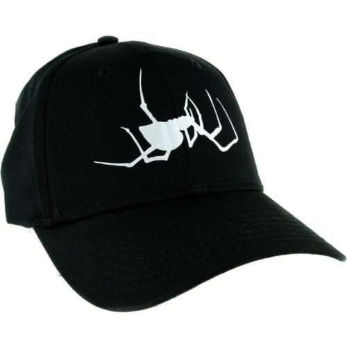 White Spooky Crawling Black Widow Spider Hat Baseball Cap Halloween Goth Punk Print