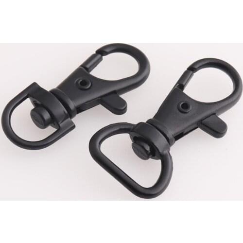 Black Swivel Clasp Dog Collar Strap Clasp Lanyard Snap Hook Metal Lobster Clips DIY Bag Leash Hardware Leathercraft Accessiores