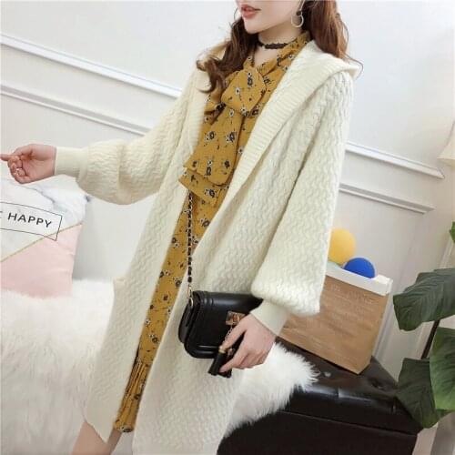 Long Fund Sweater Loose Coat Woman 2019 Autumn And Winter Dress New Pattern Suit-dress Easy Joker Long Sleeve Knitting Cardigan