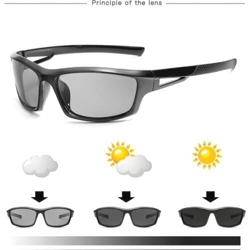 Hot Sale Driving Photochromic Sunglasses Men Polarized Chameleon Discoloration Sun glasses for men