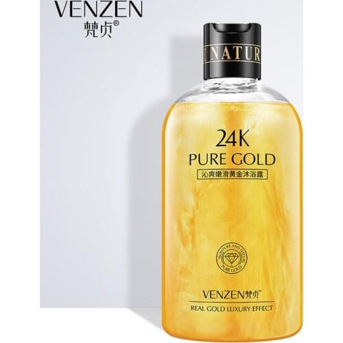 24K Gold Shower Gel Deep Cleansing Foam Body Wash Lasting Fragrance Skin Moisturizing Nourishing Body Care Bath Gel Oil 550ml