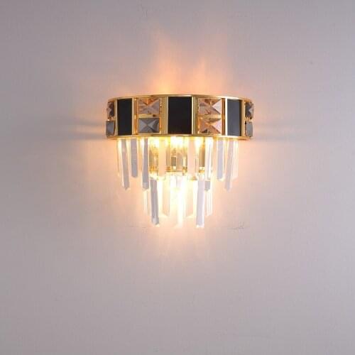 Crystal Wall Lamps Free Led Blubs Gold Bedsides Lights Fixtures For Bedroom Living Room Wall Sconce Indoor Light