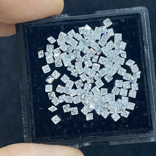 2pieces Princess Cut 3x3mm 3.5x3.5mm Small Size Moissanite VVS1 White D Color Lab Stones Jewelry Meterial
