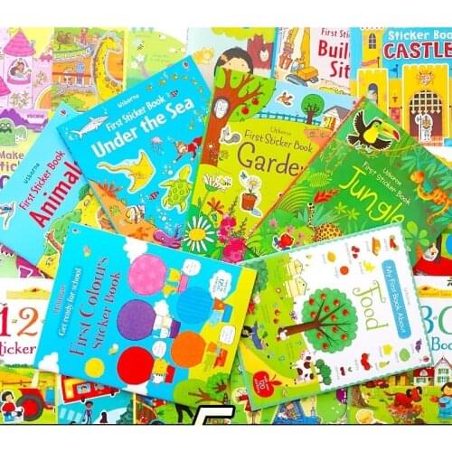 A4 size Children Scene Sticker Book Baby English Book Story Telling for Preschool Early Learning Travel Reading