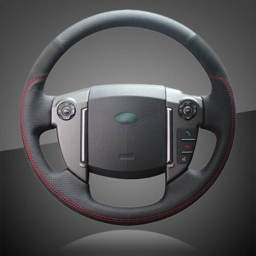 Car Steering Cover Leather for Land Rover Freelander 2 2013-2015 Hand Sewing Auto Braid On The Steering Wheel Cover Car-styling