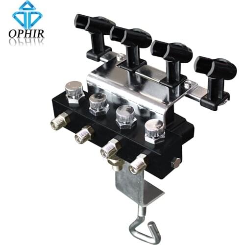 OPHIR Cake Paint Airbrush Holders with 1/8 & 1/8 Splitter for 4pcs of Airbrush Guns Airbrush Hobby Painting Kit _AC121