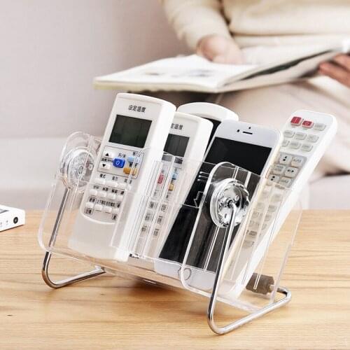Creative rotating transparent storage box Home desktop rack remote control storage rack Living room storage storage box