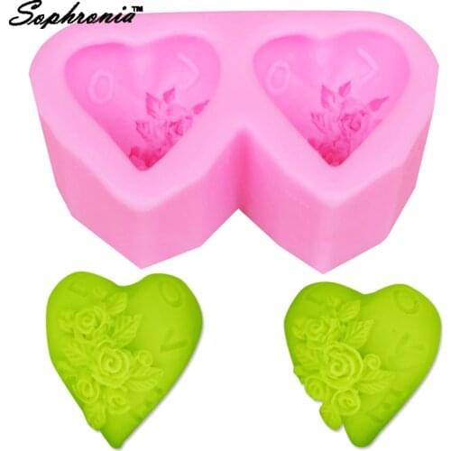 Sophronia M380 Lovely Rose Silicone Soap Mold Party Cupcake Fondant Cake Chocolate Candy Resin Clay Mold 8.5*4.8*2.5CM