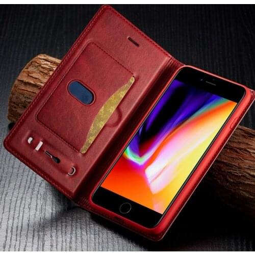 Magnetic Genuine Leather Flip Wallet Case For iPhone XR 7 8 Plus 11 12 Pro Max XS Max Cases Card Holder Mobile phone shell