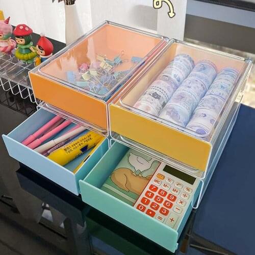 Multifunctional Desktop Organizer Pen Washi Tape Holder Makeup Storage Box School Office Accessories Stationery