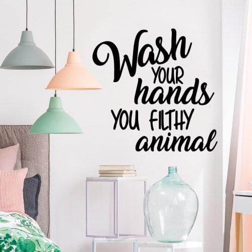 Cartoon wash hands washroom Family Wall Stickers Mural Art Home Decor Living Room Bedroom Diy Pvc Home Decoration Accessories