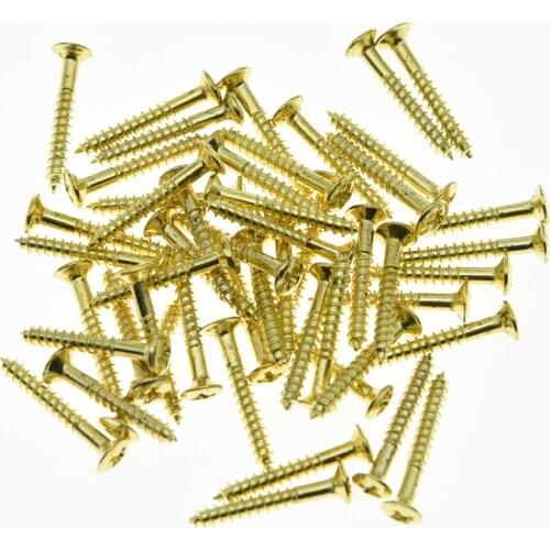 KAISH Pack of 50 Gold Humbucker Pickup Ring Screws LP Pickup Frame Surround Screws