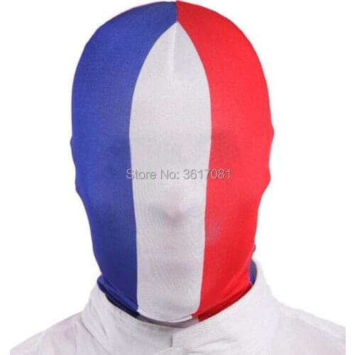 France National flag Lycra Mask Adult unisex Zentai Costumes Party Halloween Masks Cosplay Costume
