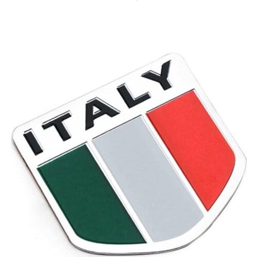 Aluminum Alloy Shield Styling Italian National Flag Emblem Decals Car Doors Decor Italy Flags Stickers 5x5cm