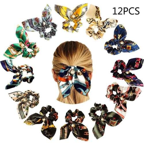 New Fashion Women Hair ring Bow Headdress Ponytail Holder Satin Girl Hair Accessories