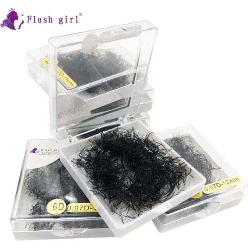 Flash Girl Eyelashes Premade Fans 6D Short Stem Russia Volume Eyelash Extensions Professional False Eyelashes C/D Curl