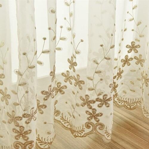 European Style Embroidered Screen Curtains For Tents Bay Window Curtains For Living Room And Bedroom
