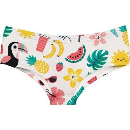 Cute Girl Briefs with Fennec Unicorn Fruit Cartoon Festival Llama Flamingo Lady Underwear Dream Come True Words Women Panties
