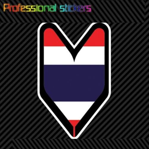 Thai Driver Badge Sticker Die Cut Decal Wakaba Leaf Soshinoya RTAF Thailand THA Stickers for Motos, Cars, Laptops, Phone