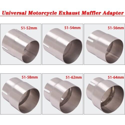 Universal Motorcycle Exhaust Adapter Ecsape Moto 51mm to 52mm 54mm 56mm 58mm 62mm 64mm Muffler Pipe Connetion Adapter Reducer