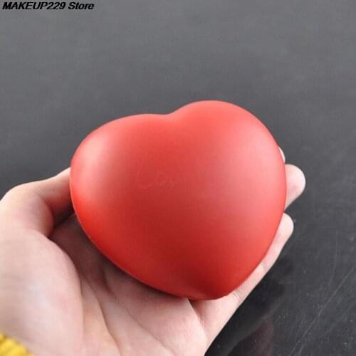Heart Shaped Exercise Stress Relief Squeeze Elastic Rubber Soft Foam Ball Heart Shaped Stress Relief Ball
