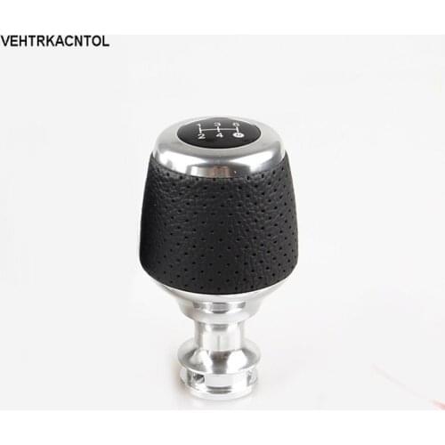 VEHTRKACNTOL Leather Alumium Racing 5 Speed Manual Transmission Gear Shift Knob For Ford Focus ST Fiesta ST