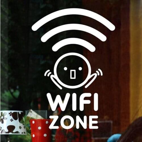 Wifi zone wireless Internet cafe restaurant wall sticker vinyl art removable poster muarl decoration for office door LX135