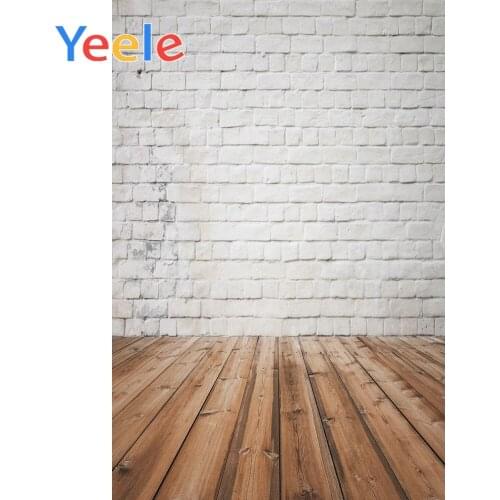 Yeele Grunge Style White Brick Wall Wooden Floor Photography Backgrounds Personalized Photographic Backdrops For Photo Studio