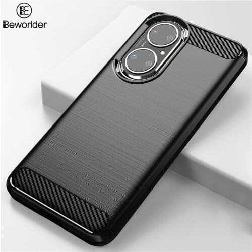 Protect Bumper For Huawei P50 Case Soft TPU Ultra Thin Carbon Fiber Back Cover For Huawei P50 Pro Phone Case Silicone
