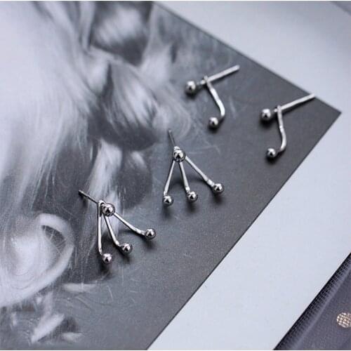 WTLTC 925 Sterling Silver Beaded Ear jackets Earrings for Women Minimal Dotted Front Back Earrings Tiny Mini Ball Stud Earrings