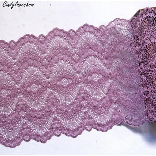 1 Meter 22cm Wide 12 colors Elastic Lace Trims DIY Clothing Headband Accessories Sewing Appliques Stretch French Net Lace Fabric