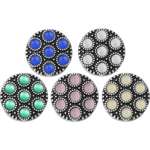 10pcs/lot 2018 Fashion Cats Eye Stone Metal Snaps Button Fit 18mm Snaps Button Bracelet For Women Snap Jewelry Accessories