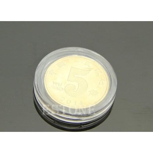 10 PCS Applied Clear Round Cases Coin Storage Capsules Holder Round Plastic 21mm