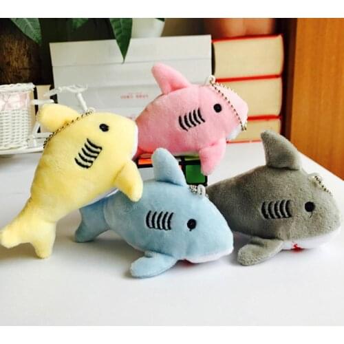 12cm Cute Shark Plush Stuffed Hanging Doll Key Chain Pendant Bag Decor Gift Pillow Cushion Kids Toys Birthday Gift