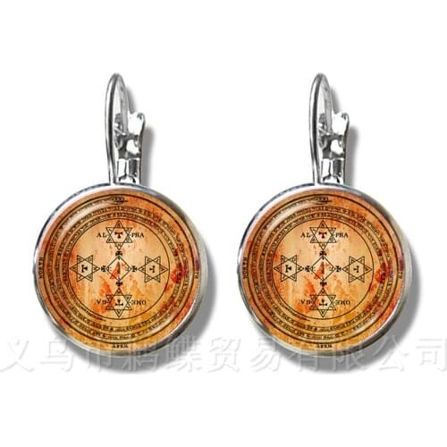 2018 OM Yoga Trendy Earrings Mandala Flower of Life Cabochon 16mm Glass Dome Silver Plated Stud Earrings Gift For Friends