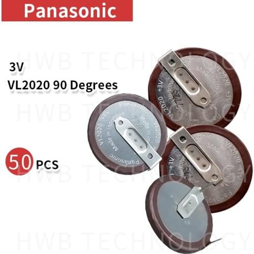 50pcs 100% Original VL2020 Car Key Fobs With Legs 90 degrees Rechargeable For PANASONIC Button Battery Free shipping