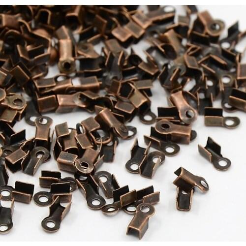 5000pcs 6x3mm Iron Folding Crimp Cord Ends Link for jewelry making bracelet necklace DIY accessories Connector findings F50
