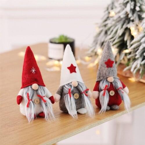 6 pcs Christmas Ornaments Santa Gnome Plush Handmade Scandinavian Tomte Swedish Elf Dwarf Nordic Figurine Toy Xmas Decorations