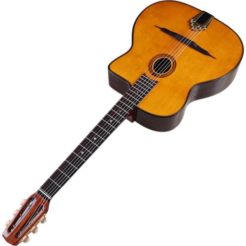 Sharp angle design hickory wood body electric acoustic guitar 40 inch 6 string folk guitar with EQ best for Junior player