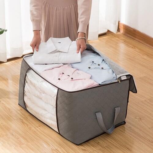 Clothing Luggage Moisture-Proof Packing Bag Breathable Non Woven Quilt Storage Bag Folding Moisture Proof Box with Handle