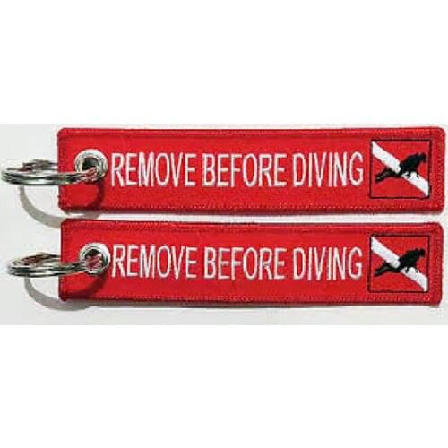 Remove Before Diving Embroidery Keychain Keyring Key Ring Key Chain Key FOB
