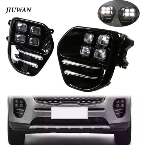 For Kia Sportage KX5 2016 2017 2018 1 Pair Car White LED Driving Signal Lamp ABS Waterproof Daytime Running Lights Headlights