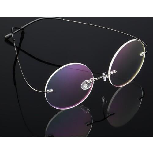 Steve Jobs Star Style Titanium Eyeglasses Frames Rimless Flexible Optical Frame Prescription Spectacle Frameless Glasses